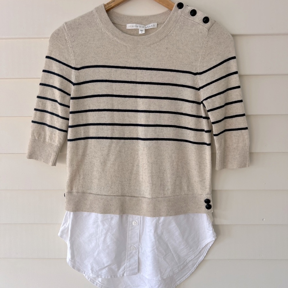 Veronica Beard Cashmere Pullover Button Accent Nw… - image 3